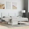 vidaXL Fehér fém ágykeret fejtámlával 160 x 200 cm (352371)