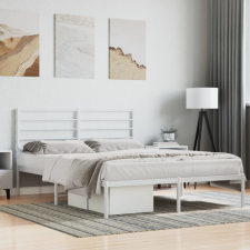 vidaXL Fehér fém ágykeret fejtámlával 160 x 200 cm (352371) ágy és ágykellék