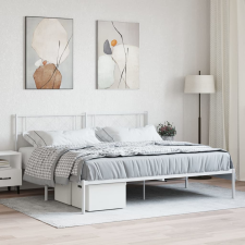 vidaXL fehér fém ágykeret fejtámlával 193 x 203 cm ágy és ágykellék