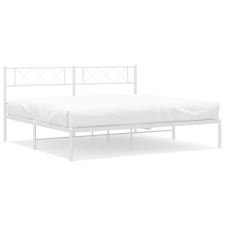 vidaXL fehér fém ágykeret fejtámlával 200 x 200 cm (372333) ágy és ágykellék