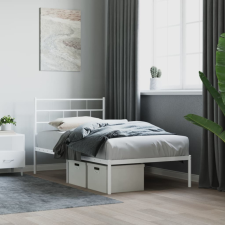 vidaXL fehér fém ágykeret fejtámlával 90x200 cm ágy és ágykellék