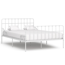 vidaXL fehér fém ágykeret lécezett ágyráccsal 120 x 200 cm ágy és ágykellék