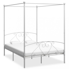 vidaXL Fehér fém baldachinos ágykeret 160 x 200 cm ágy és ágykellék