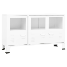vidaXL fehér fém és üveg tálalószekrény 105 x 35 x 62 cm (339609) bútor