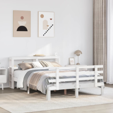 vidaXL fehér fenyőfa ágykeret fejtámlával 150x200 cm ágy és ágykellék