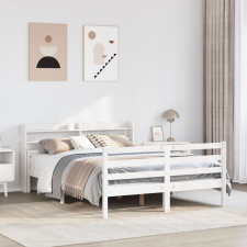 vidaXL fehér fenyőfa ágykeret fejtámlával 150x200 cm ágy és ágykellék