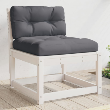 vidaXL fehér fenyőfa karfa nélküli kerti kanapé párnával 63,5x73x78 cm kerti bútor