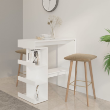 vidaXL fehér forgácslap bárasztal tárolópolccal 100 x 50 x 101,5 cm bútor