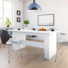 vidaXL fehér forgácslap étkezőasztal 180 x 90 x 76 cm bútor