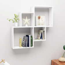 vidaXL fehér forgácslap fali kockapolc 80 x 15 x 78,5 cm bútor