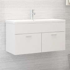 vidaXL fehér forgácslap mosdószekrény beépített mosdókagylóval fürdőszoba bútor