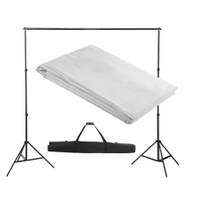 vidaXL Fehér Fotóháttér Támasz Szerkezet / Háttér 300 x cm világítás