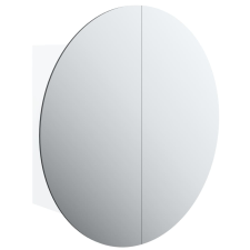 vidaXL fehér fürdőszobai szekrény kerek tükörrel/LED-del 40x40x17,5 cm (345579) fürdőszoba bútor