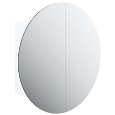 vidaXL fehér fürdőszobai szekrény kerek tükörrel/LED-del 47x47x17,5 cm (345583) fürdőszoba bútor