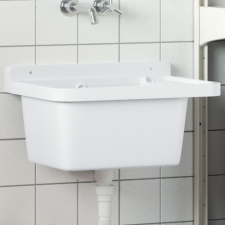 vidaXL fehér gyanta falra szerelhető mosdókagyló 50x35x24 cm mosogatótálca