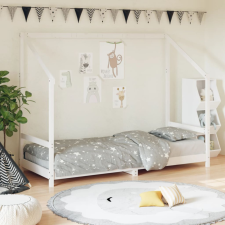 vidaXL fehér gyerek tömör fenyőfa ágykeret 80 x 200 cm ágy és ágykellék