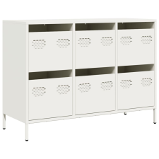 vidaXL fehér hidegen hengerelt acél tálalószekrény 101,5x39x73,5 cm (851267) bútor