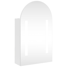 vidaXL fehér ívelt tükrös fürdőszobaszekrény LED-del 42 x 13 x 70 cm (357973) fürdőszoba bútor