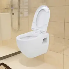 vidaXL Fehér kerámia fali WC csésze ajándéktárgy
