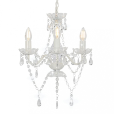 vidaXL Fehér kerek csillár gyöngyökkel 3 x E14 világítás