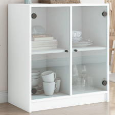 vidaXL fehér kisszekrény üvegajtókkal 68 x 37 x 75,5 cm bútor