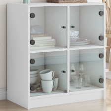 vidaXL fehér kisszekrény üvegajtókkal 68 x 37 x 75,5 cm bútor