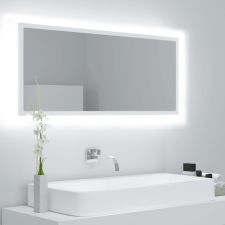 vidaXL fehér LED-es forgácslap fürdőszobai tükör 100 x 8,5 x 37 cm fürdőszoba kiegészítő