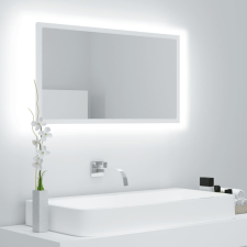 vidaXL fehér LED-es forgácslap fürdőszobai tükör 80 x 8,5 x 37 cm fürdőszoba kiegészítő