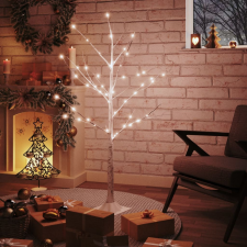 vidaXL Fehér LED-es nyírfa 48 meleg fehér LED-del 120 cm dekoráció