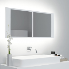 vidaXL Fehér LED-es tükrös fürdőszobaszekrény 100 x 12 x 45 cm fürdőszoba bútor