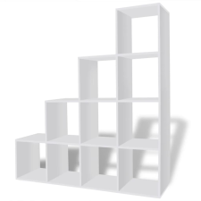 vidaXL fehér lépcsős könyvespolc/vitrines polc 142 cm (242550) bútor