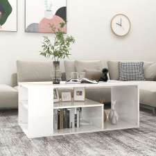vidaXL fehér magasfényű forgácslap dohányzóasztal 100 x 50 x 40 cm bútor