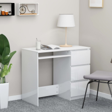 vidaXL Fehér magasfényű forgácslap íróasztal 90 x 45 x 76 cm íróasztal