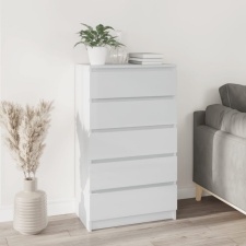 vidaXL fehér magasfényű szerelt fa fiókos szekrény 60 x 36 x 103 cm bútor