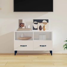 vidaXL fehér magasfényű szerelt fa TV-szekrény 80x36x50 cm bútor