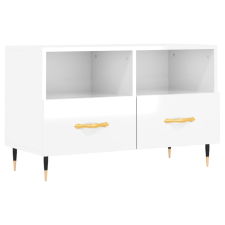 vidaXL fehér magasfényű szerelt fa TV-szekrény 80x36x50 cm (828950) bútor