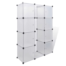 vidaXL fehér moduláris szekrény 9 rekesszel 37 x 115 x 150 cm (240498) bútor