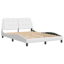 vidaXL fehér műbőr ágykeret fejtámlával 120 x 200 cm ágy és ágykellék