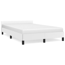 vidaXL fehér műbőr ágykeret fejtámlával 120 x 200 cm (347490) ágy és ágykellék