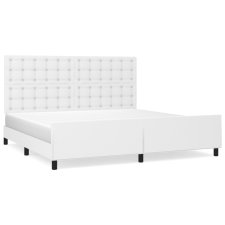 vidaXL fehér műbőr ágykeret fejtámlával 200x200 cm (3125592) ágy és ágykellék