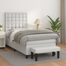 vidaXL fehér műbőr rugós ágy matraccal 100 x 200 cm ágy és ágykellék