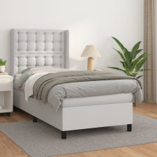 vidaXL fehér műbőr rugós ágy matraccal 100 x 200 cm ágy és ágykellék