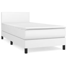 vidaXL fehér műbőr rugós ágy matraccal 100 x 200 cm (3140988) ágy és ágykellék