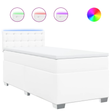 vidaXL fehér műbőr rugós ágy matraccal 100 x 200 cm (3288409) ágy és ágykellék