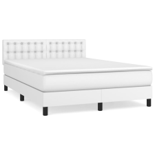 vidaXL fehér műbőr rugós ágy matraccal 140x190 cm (3141120) ágy és ágykellék