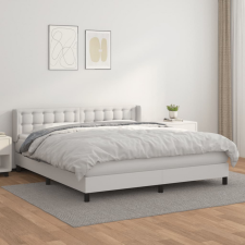 vidaXL fehér műbőr rugós ágy matraccal 160 x 200 cm ágy és ágykellék