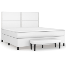 vidaXL fehér műbőr rugós ágy matraccal 160 x 200 cm ágy és ágykellék