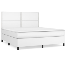 vidaXL fehér műbőr rugós ágy matraccal 160 x 200 cm (3142792) ágy és ágykellék