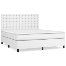 vidaXL fehér műbőr rugós ágy matraccal 160 x 200 cm (3142852) ágy és ágykellék