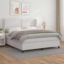 vidaXL fehér műbőr rugós ágy matraccal 180 x 200 cm ágy és ágykellék